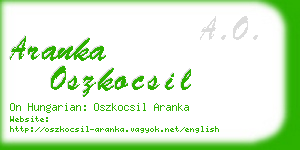 aranka oszkocsil business card